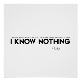 Poster CITES : Platon : Je ne sais rien