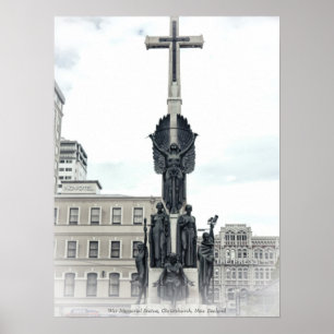 Poster Citoyen War Memorial Statue, Christchurch New Zeal