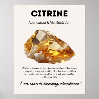 Poster Citrine Cristal Pierre Signification