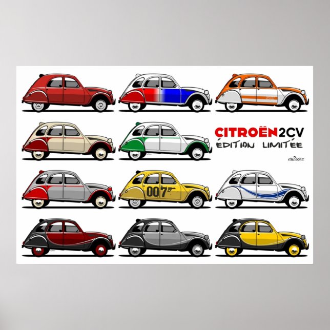 Poster Citroën 2CV éditions limitées (Devant)