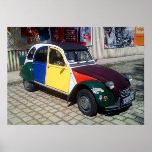Poster Citroen coloré 2 CV