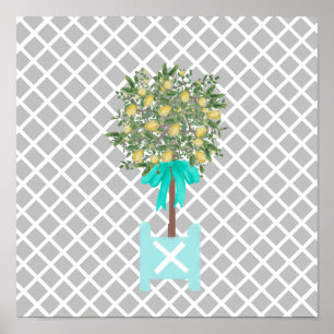 Poster Citron Arbre Topiaire Planter Box Art