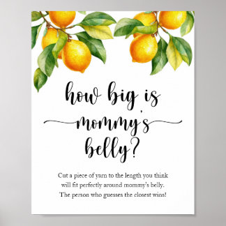 Poster Citron Baby shower Quelle est la taille du jeu du 