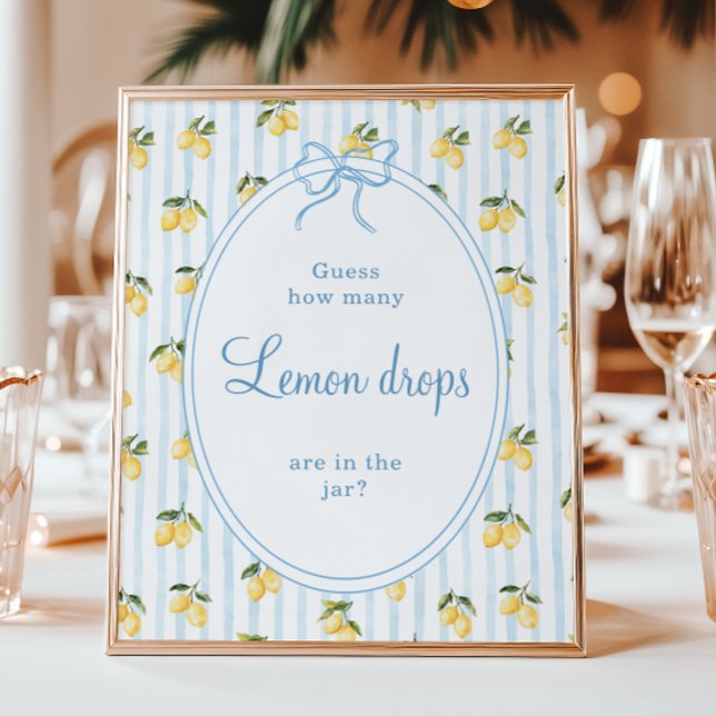 Poster Citron bleu Bow Italien Devis combien de gouttes d (Créateur téléchargé)