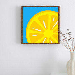 Poster Citron bleu jaune simple Fruit moderne Illustratio