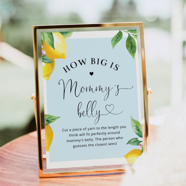 Poster Citron bleu Quelle taille a le ventre de maman ? (Créateur téléchargé)