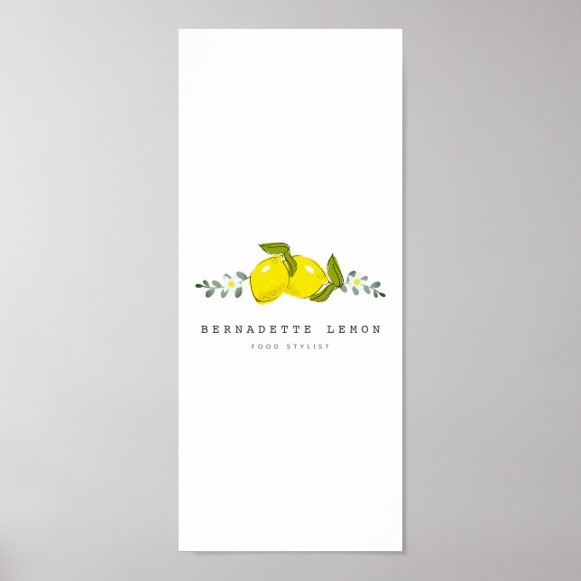 Poster Citron & Fleur Blanche Simple et Propre (Devant)