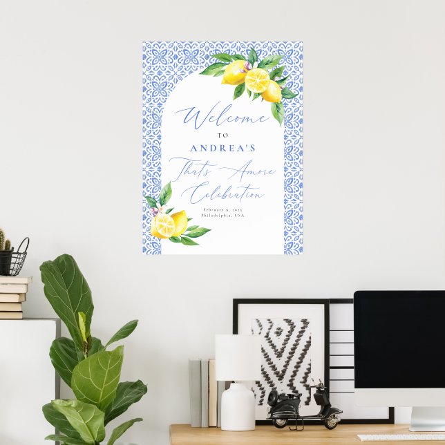 Poster Citron italien Positano c'est une céleste de nupti (Bureau à domicile)
