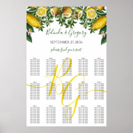Poster Citron jaune rustique Mariage de verdure
