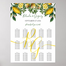 Poster Citron jaune rustique Mariage de verdure
