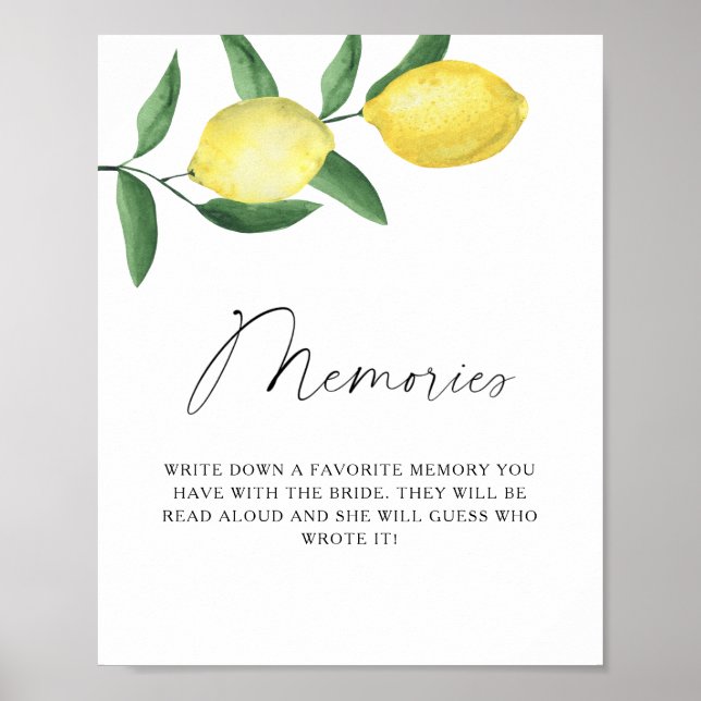 Poster Citron - souvenirs avec la mariée (Devant)