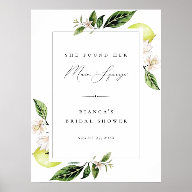 Poster Citrons Botaniques Mariage: Le Grand Squeeze (Devant)