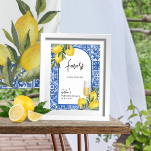 Poster Citrons & Carrelage Méditerranéen Wedding shower F