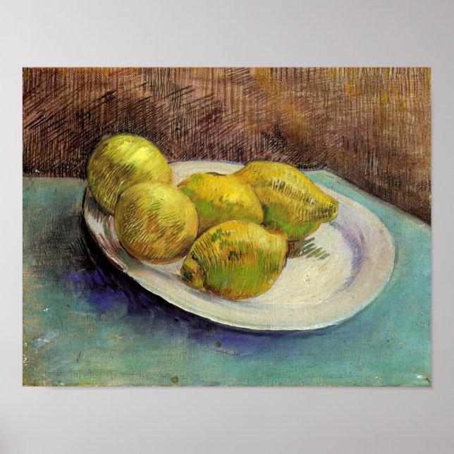 Poster Citrons de vie fixe sur plaque Van Gogh Art (Devant)