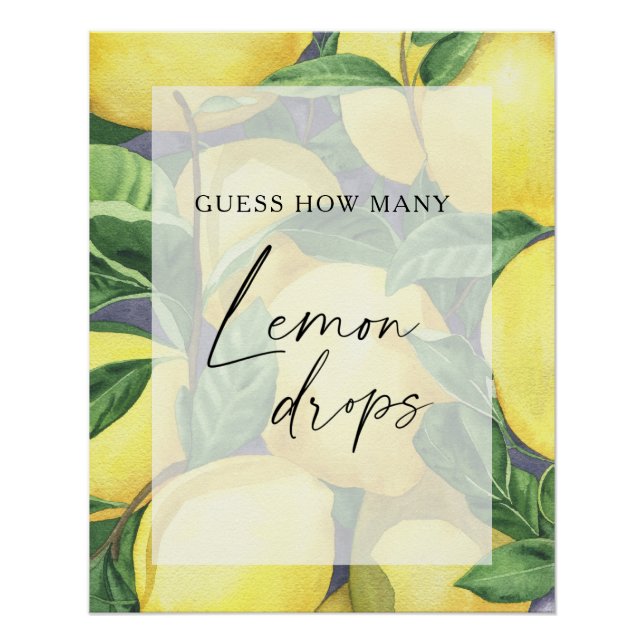 Poster Citrons - devinez combien de gouttes de citron (Devant)