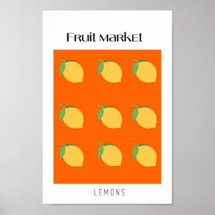 Poster Citrons du marché aux fruits
