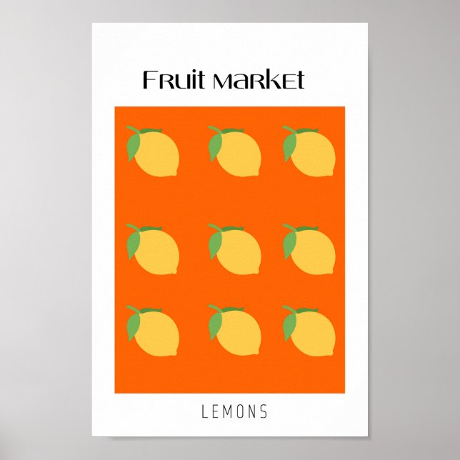 Poster Citrons du marché aux fruits (Devant)