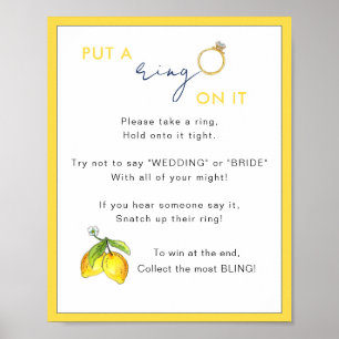 Poster Citrons Mettre une bague sur elle Fête des mariées