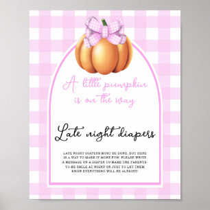 Poster Citrouille arc baby shower Late couche nuit