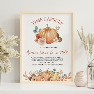 Poster Citrouille Automne Anniversaire Fête Heure Capsule