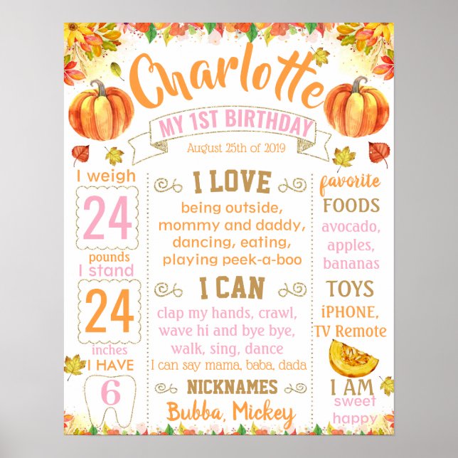 Poster Citrouille Automne Automne Halloween Signal d'anni (Devant)