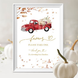 Poster Citrouille Automne Baby shower Faveurs Signer