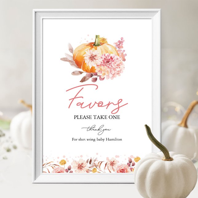 Poster Citrouille Automne Baby shower Faveurs Signer (Créateur téléchargé)