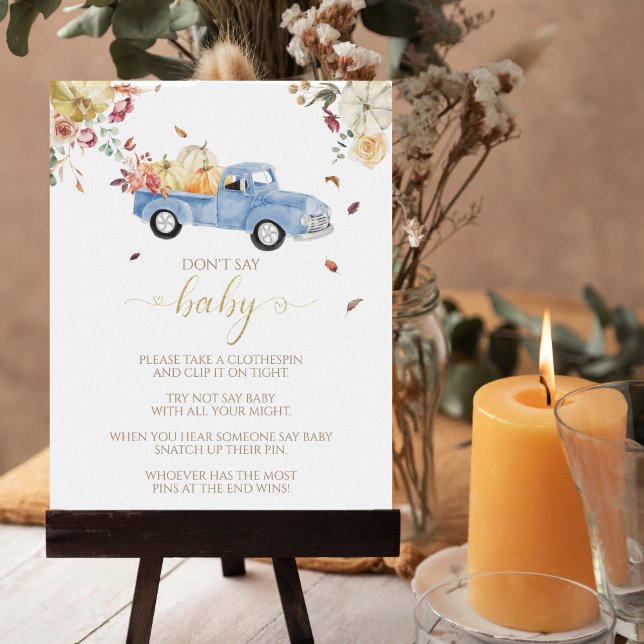 Poster Citrouille Automne Baby shower Ne pas dire Baby Ga (Créateur téléchargé)