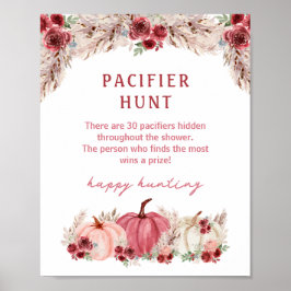 Poster Citrouille Automne Baby shower Pacifique Chasse Je