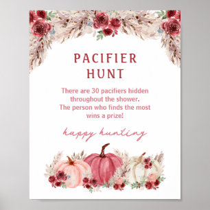 Poster Citrouille Automne Baby shower Pacifique Chasse Je