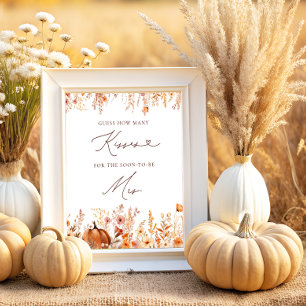 Poster Citrouille Automne Combien De Baisers Fête des mar