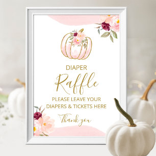 Poster Citrouille Automne Fille Baby shower Déchets Refus