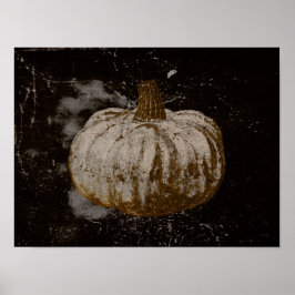 Poster Citrouille Automne Vintage Sepia noir Séphia Textu