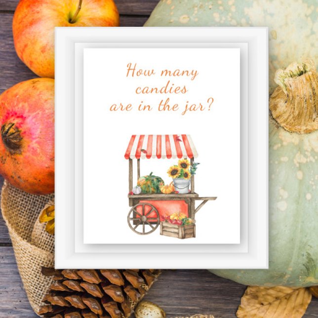 Poster Citrouille baby shower Devine combien de bonbons d (Créateur téléchargé)