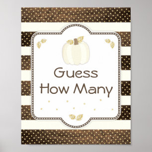 Poster Citrouille Baby shower Devine combien de jeux sur