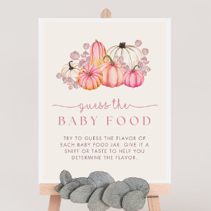 Poster Citrouille Baby shower Guess the Baby Food Game Si