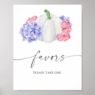 Poster Citrouille blanc - faveurs nuptiales s'il vous pla