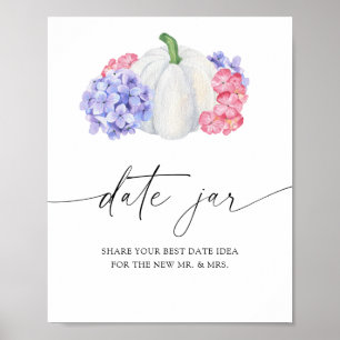 Poster Citrouille blanc - idées de la nuit du jour. Nupti