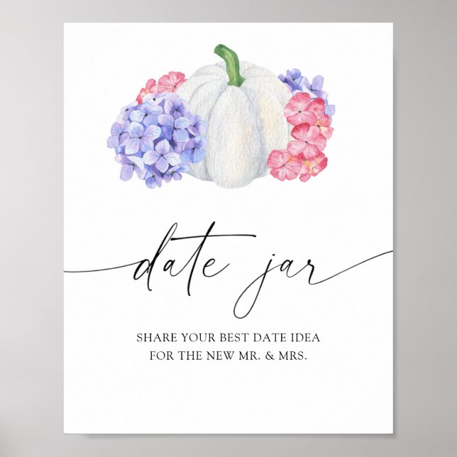 Poster Citrouille blanc - idées de la nuit du jour. Nupti (Devant)