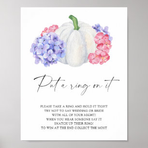 Poster Citrouille blanc - mettre une bague sur le jeu