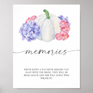 Poster Citrouille blanc - souvenirs avec la mariée