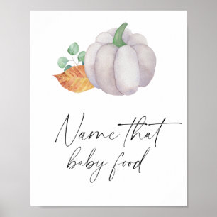 Poster Citrouille blanche - nom de ce bébé