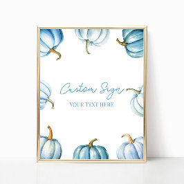 Poster Citrouille bleu Automne Automne Parcours personnal