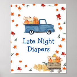 Poster Citrouille Bleu Camion Late Night Diapositives Sig