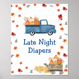 Poster Citrouille Bleu Camion Late Night Diapositives Sig