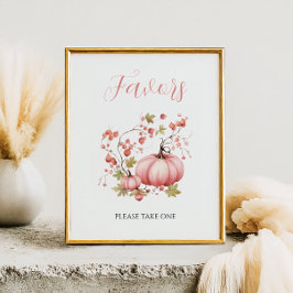 Poster Citrouille Blush Automne Berry Baby shower Faveurs