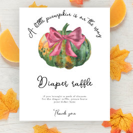 Poster Citrouille bow baby shower Diaper Raffin jeu