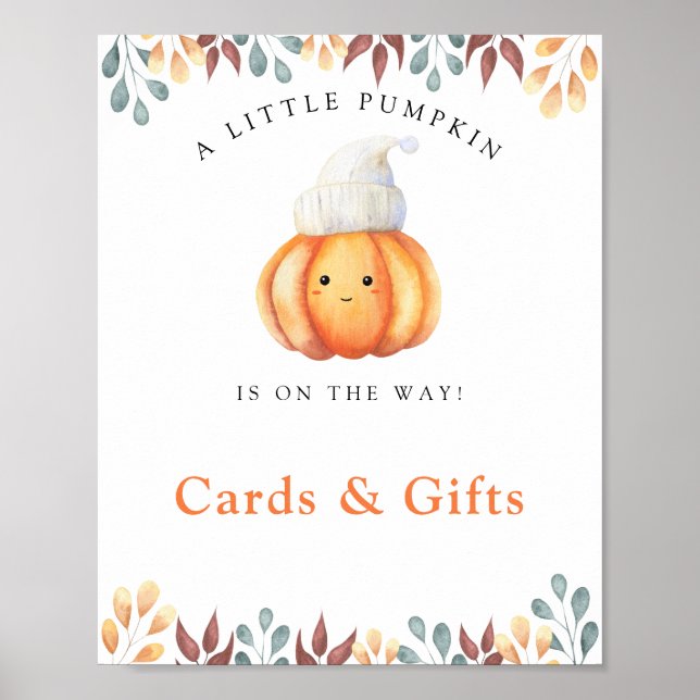 Poster Citrouille - cartes et cadeaux baby shower (Devant)