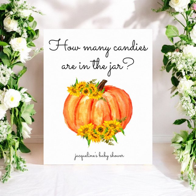 Poster Citrouille Combien de bonbons dans le bocal (Créateur téléchargé)