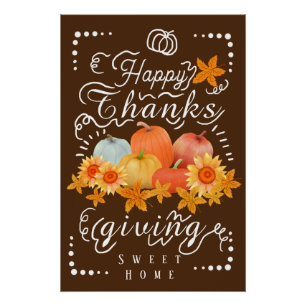 Poster Citrouille d'automne Brown